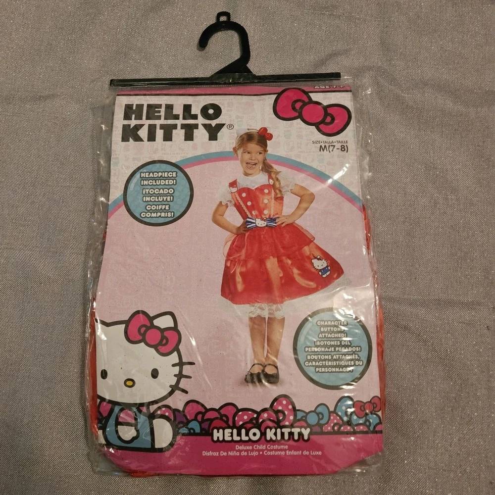 Hello Kitty Authentic Sanrio Dress Up Halloween Deluxe Child Costume Med‎ 7-8